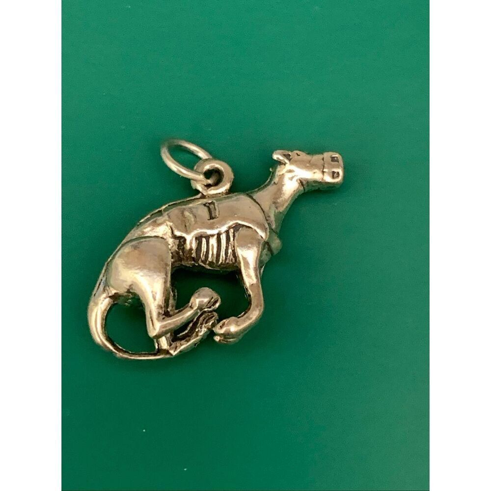 Greyhound Running Sterling Silver Jewelry Charm #dogs #pet #greyhound